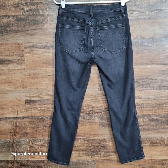 J Crew Jeans 28 Vintage Straight Mid Rise Tummy Control Black Wash Denim - Picture 2 of 14